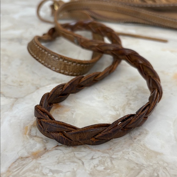 Roots The Hippie Tribe Leather Boho Tassel Braided Strap Vintage Crossbody Bag - Picture 15 of 15